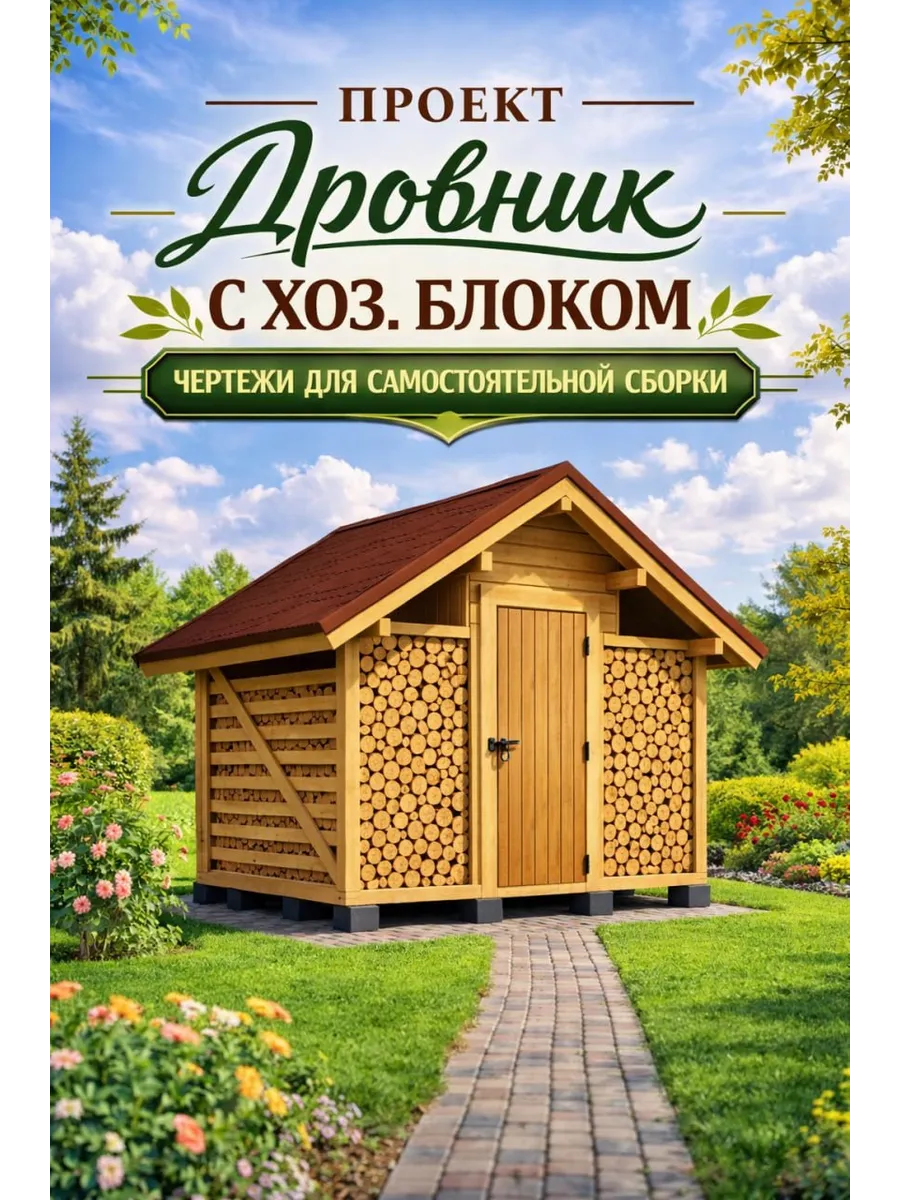 Проект Дровник с Хозблоком