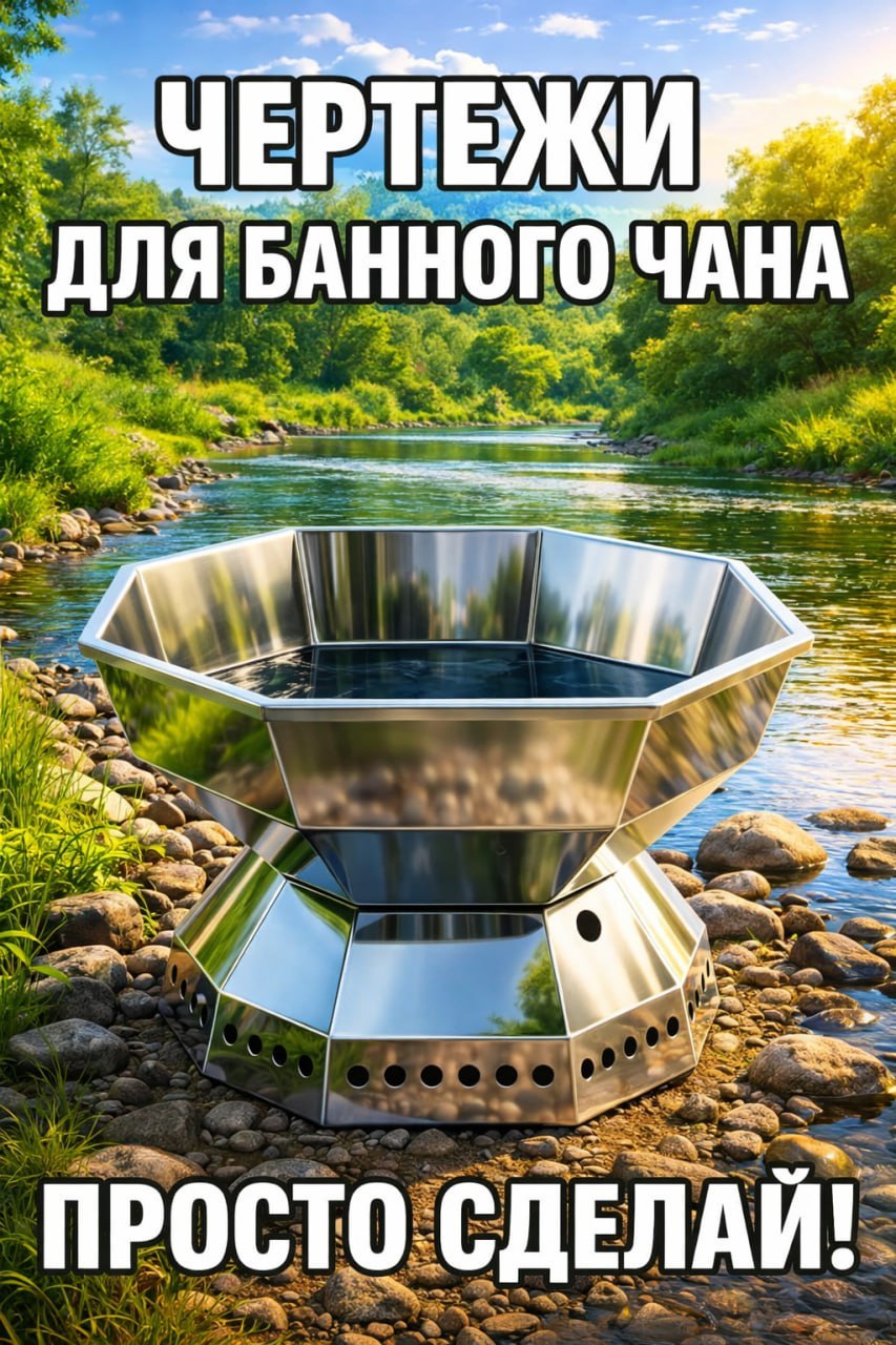 Чертеж банного чана из нержавейки, 170 см (с раскроем под ЧПУ)