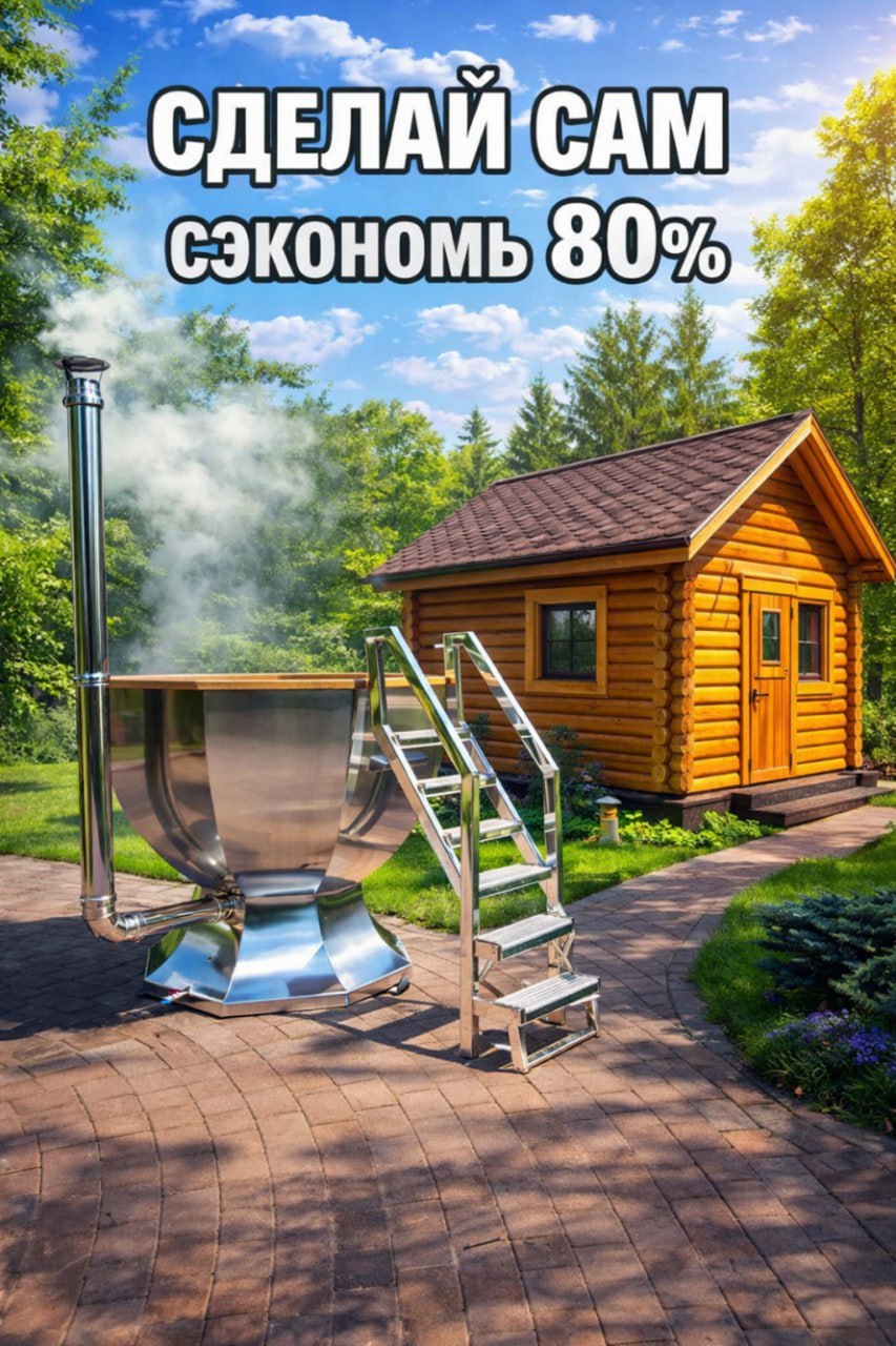 Чертеж банного чана из нержавейки, 170 см (с раскроем под ЧПУ)